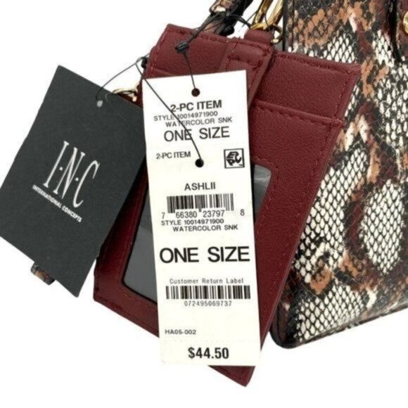 INC International Concepts Womens Ashlii Lanyard Snakeskin Wallet Phone Wristlet - Picture 6 of 9